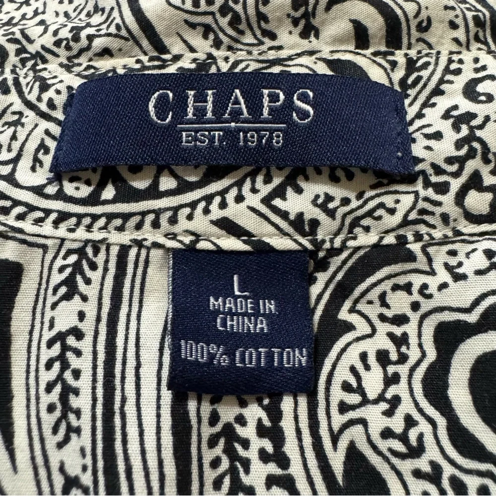 CHAPS Women’s Black and White Paisley Button-Up Shirt - Picture 4 of 4